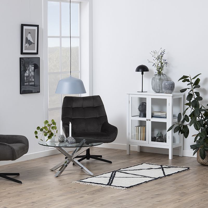 Elira Luxe Black Velvet Accent Chair