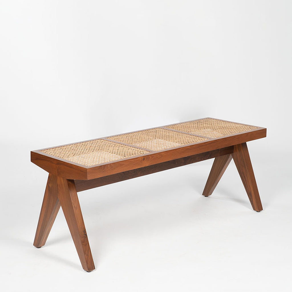 Natural Cane Accent Bench