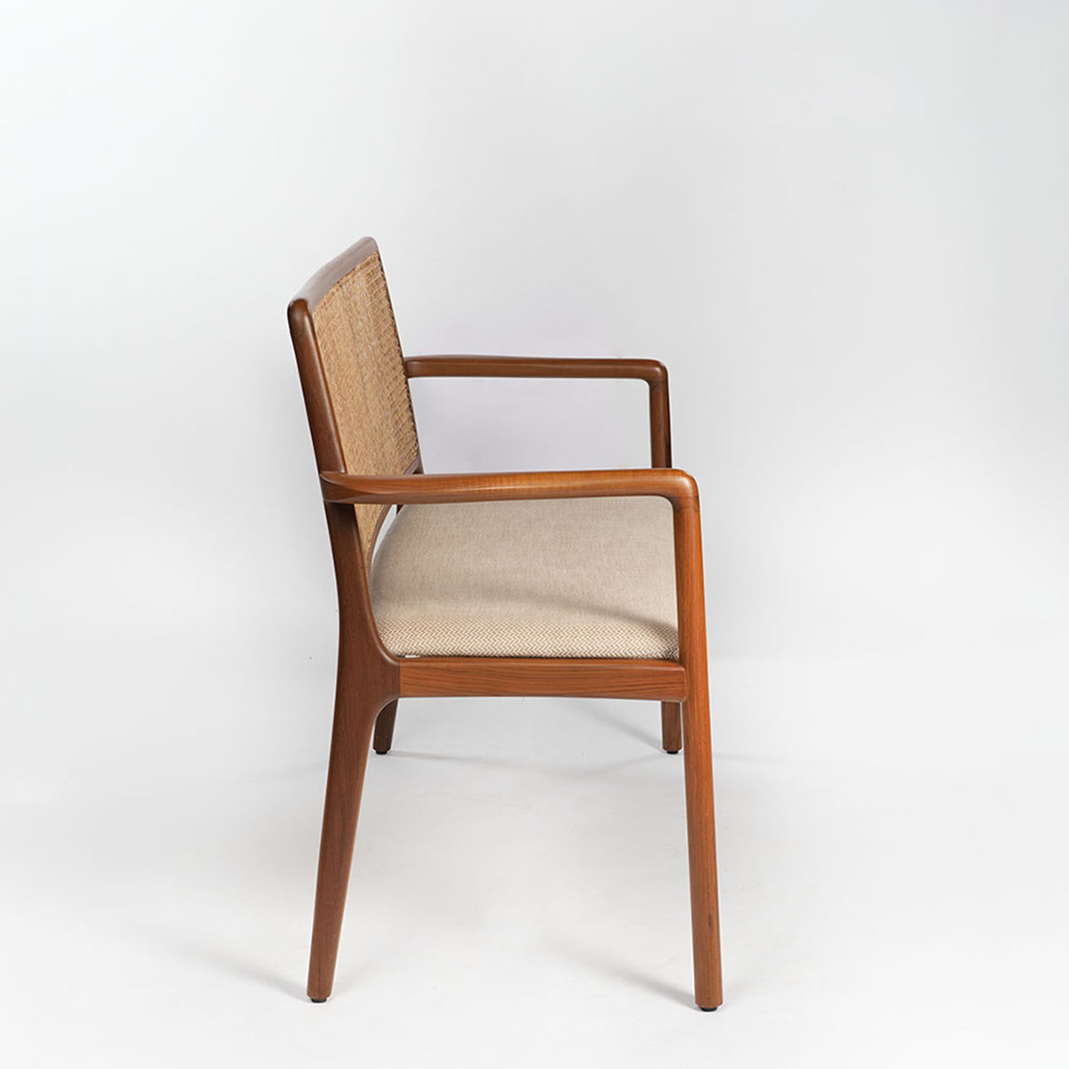 Teakwood Cane Accent Bench