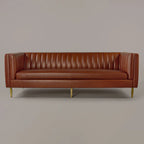 Brand New Linea Cognac Leather Three-Seater Sofa
