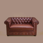 Brand New Vintage Luxe Leather Lounge Chair – Cognac Brown