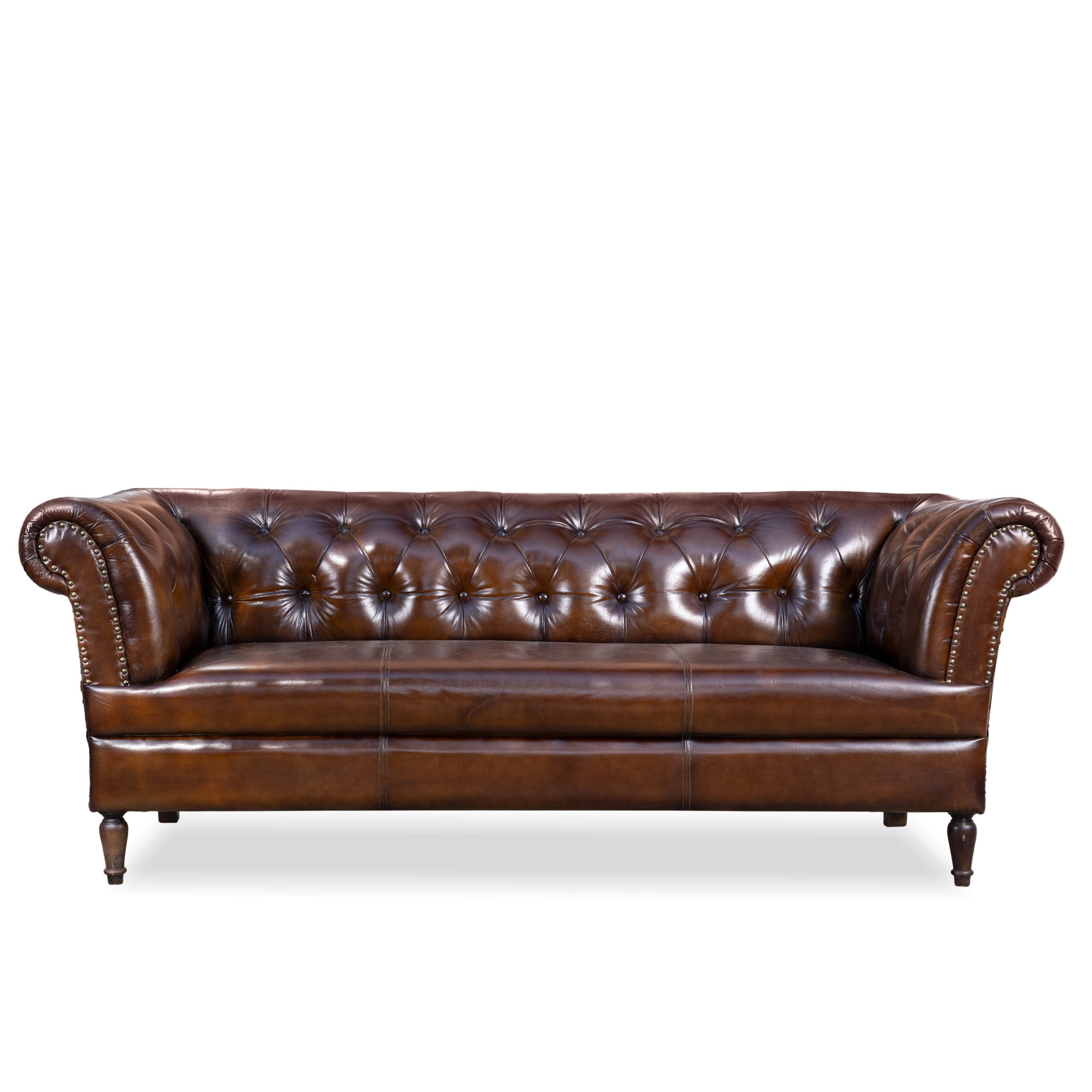 Oxford Classic Chesterfield Sofa in Tan Leather