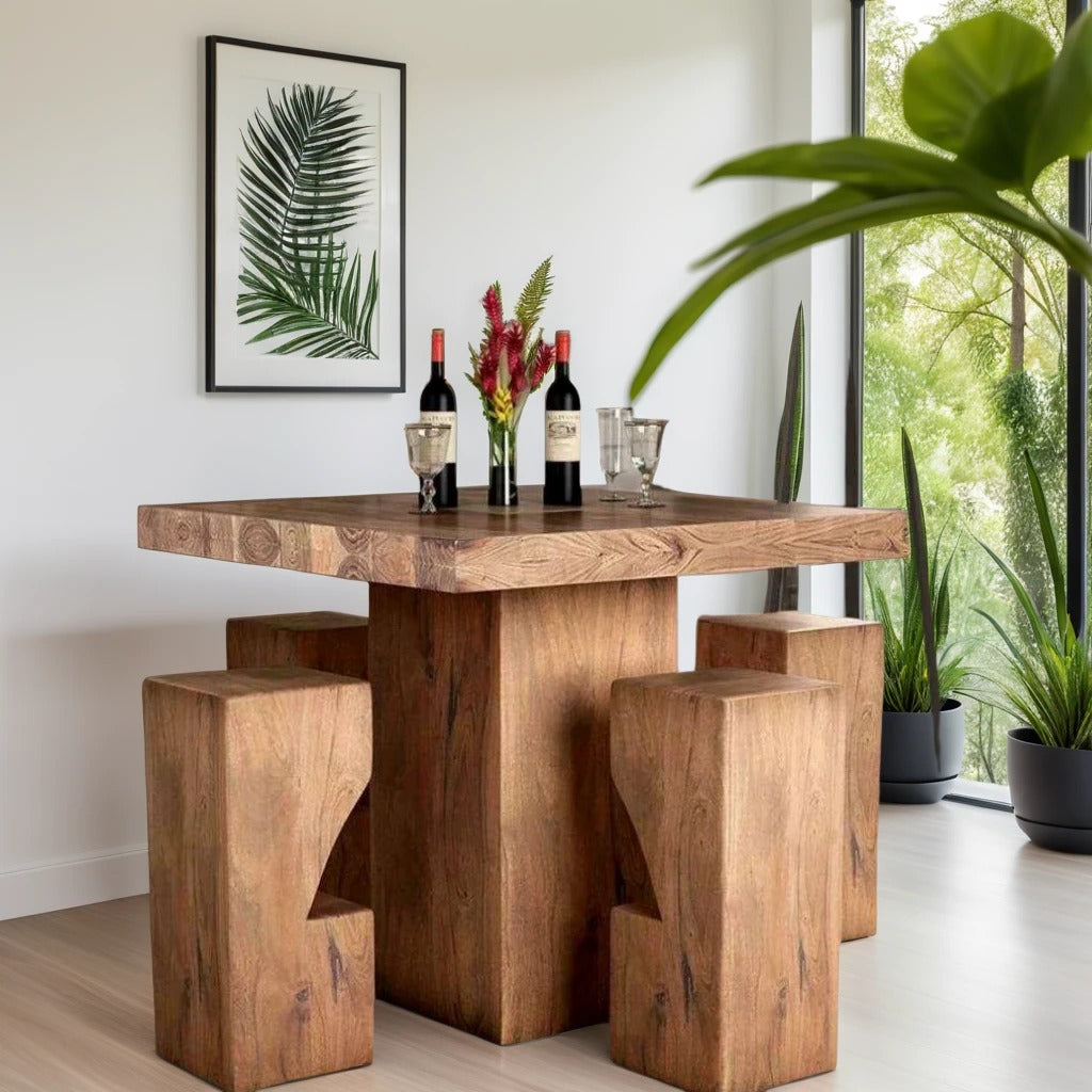 Urbane Solid Wood Bar Table Set