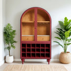 Rustic Charm Solid Wood Bar Cabinet