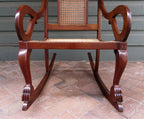 Mahogany Bliss Cane Rocking Chair