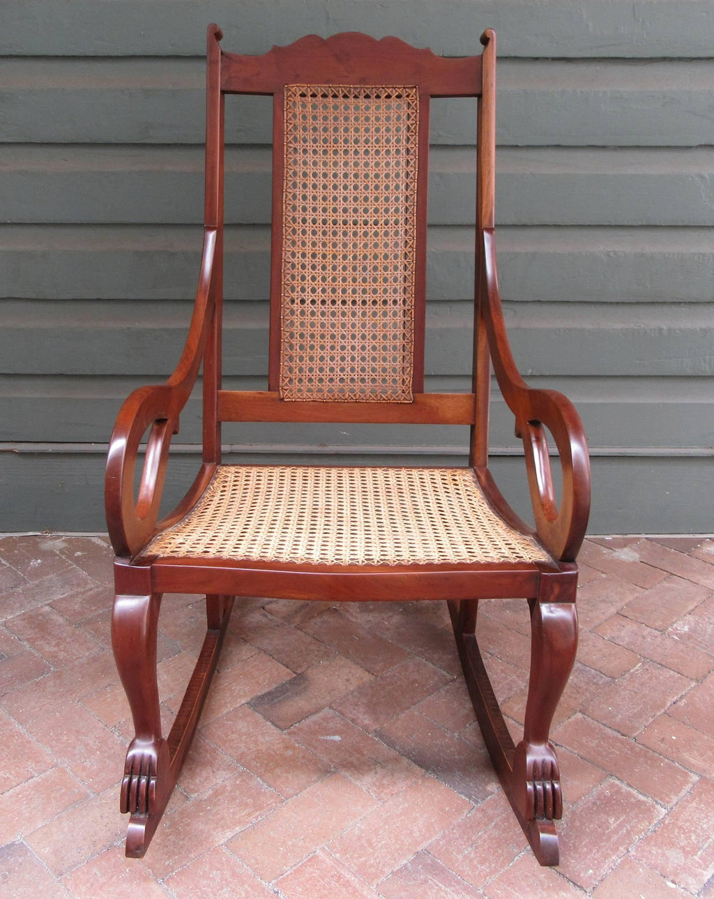 Mahogany Bliss Cane Rocking Chair