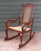 Mahogany Bliss Cane Rocking Chair