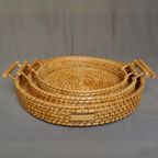 Earth Nest - Eco Nesting Rattan Trays for Modern Indian Homes (Set of 3)