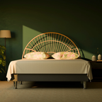 CasaWave Rattan Headboard - Sunburst Cane Design