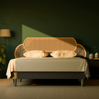 ScandiSoul Rattan Headboard - Geometric Cane Inlay