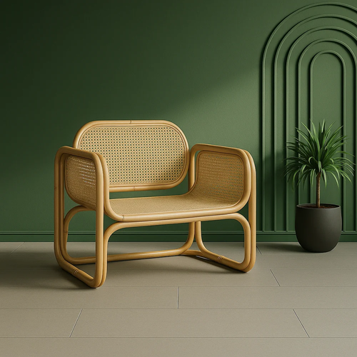 Lounge Chair with Whimsical Rattan Weave for Stylish Comfort