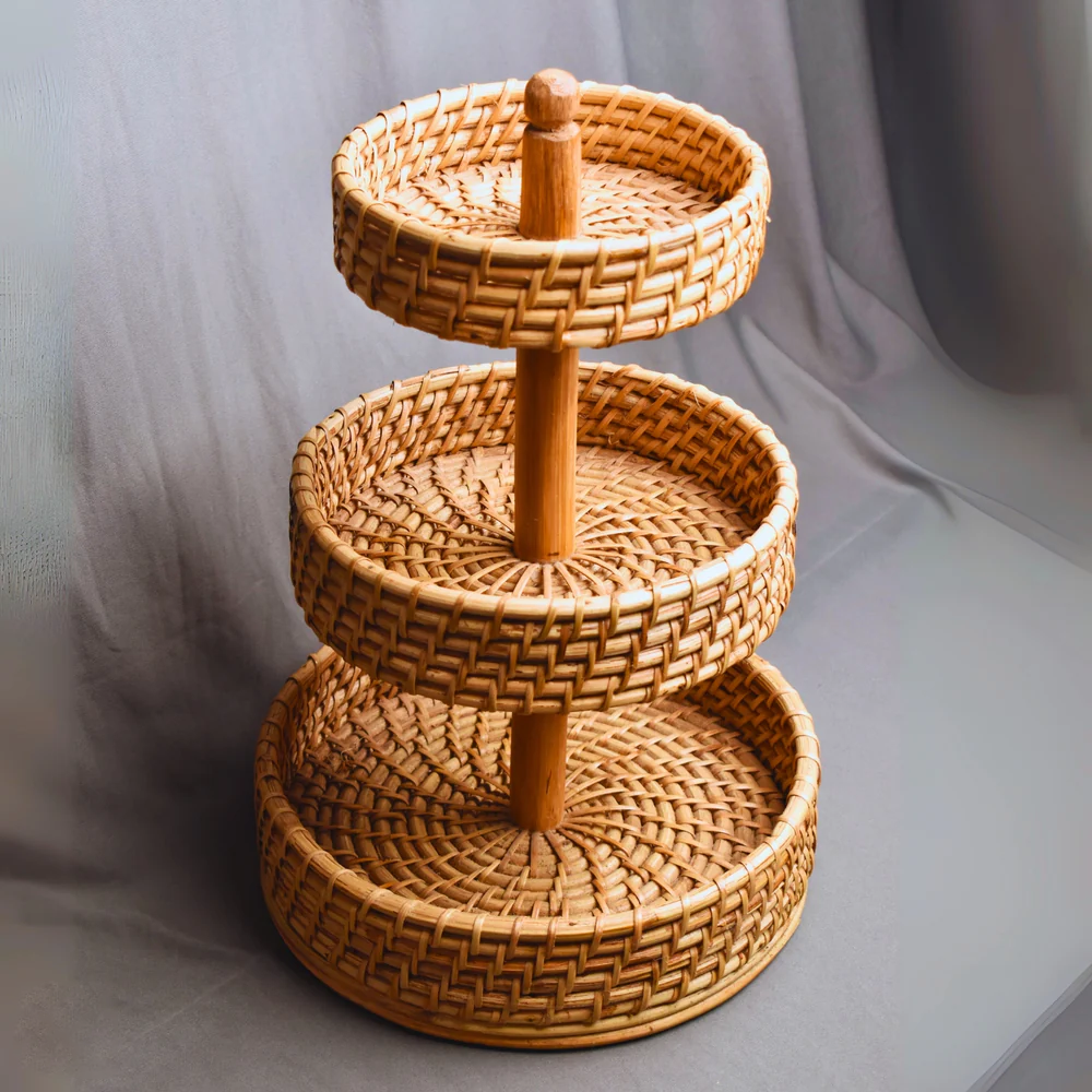 Console Table with Quirky 2-Tier Trendy Rattan Storage