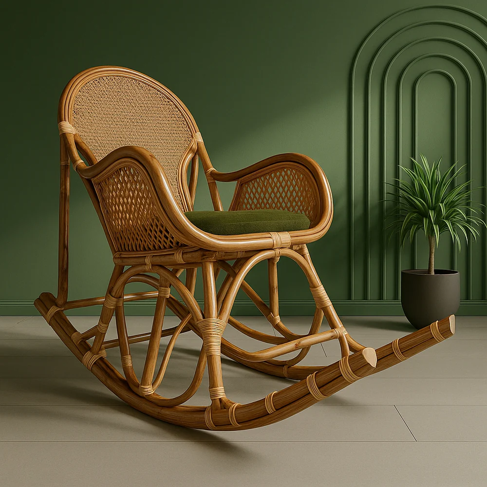 Rattan Rocking Chair | Dreamweave Handwoven Design for Indoors & Outdoors