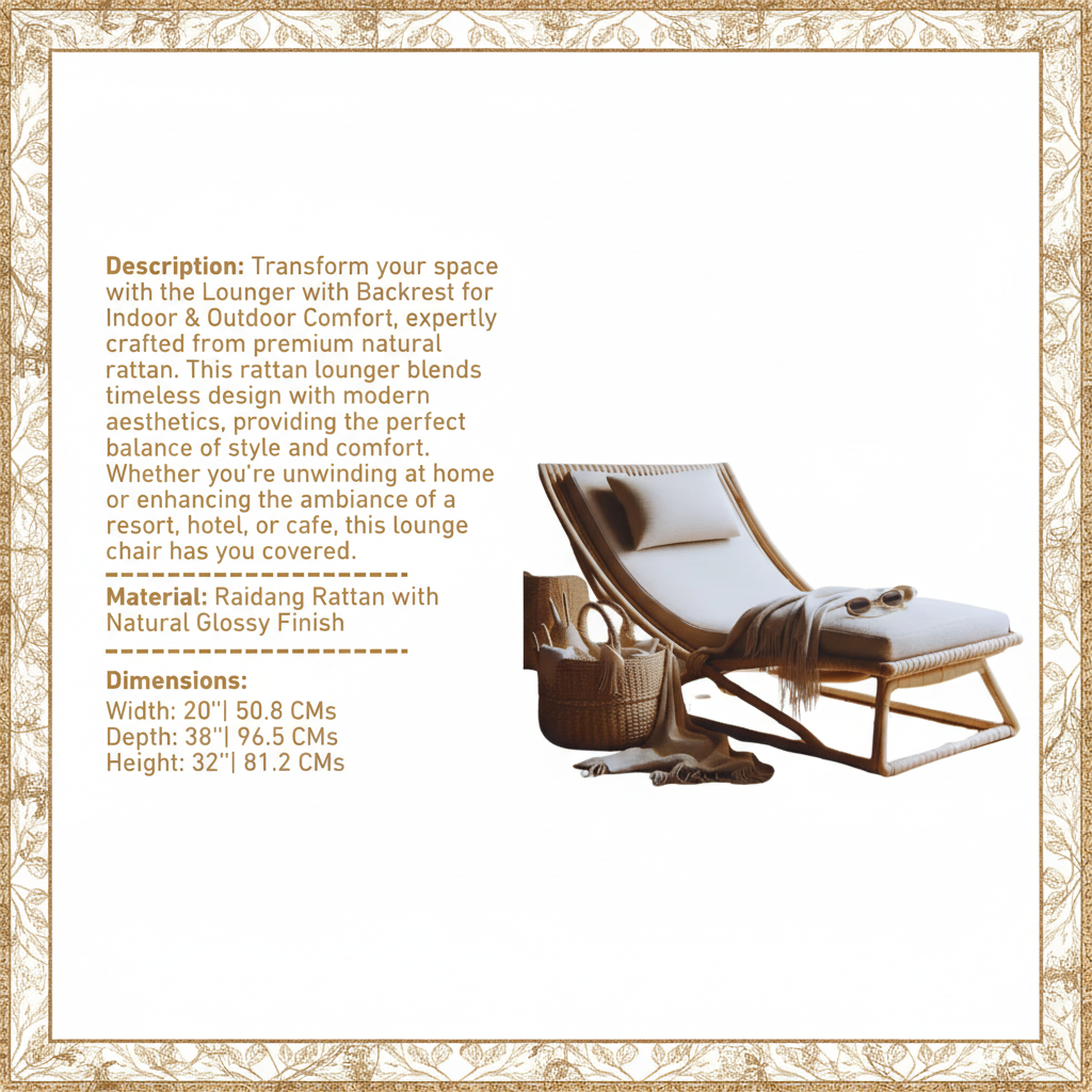Lounger with Backrest for Indoor & Outdoor Comfort