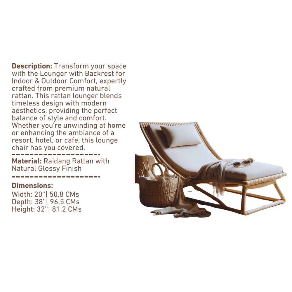 Lounger with Backrest for Indoor & Outdoor Comfort