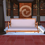 Vintage White Upholstered Handmade Wooden Swing