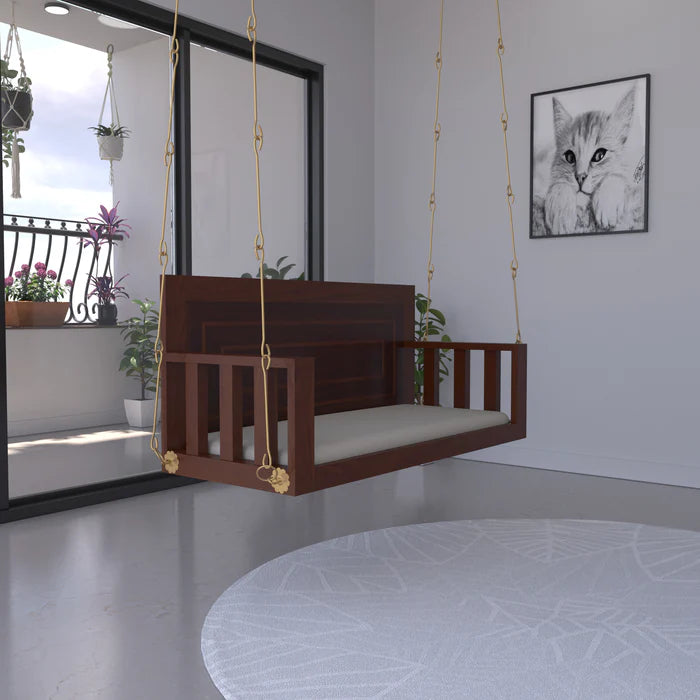 Dark Finished Wooden Handmade Swing