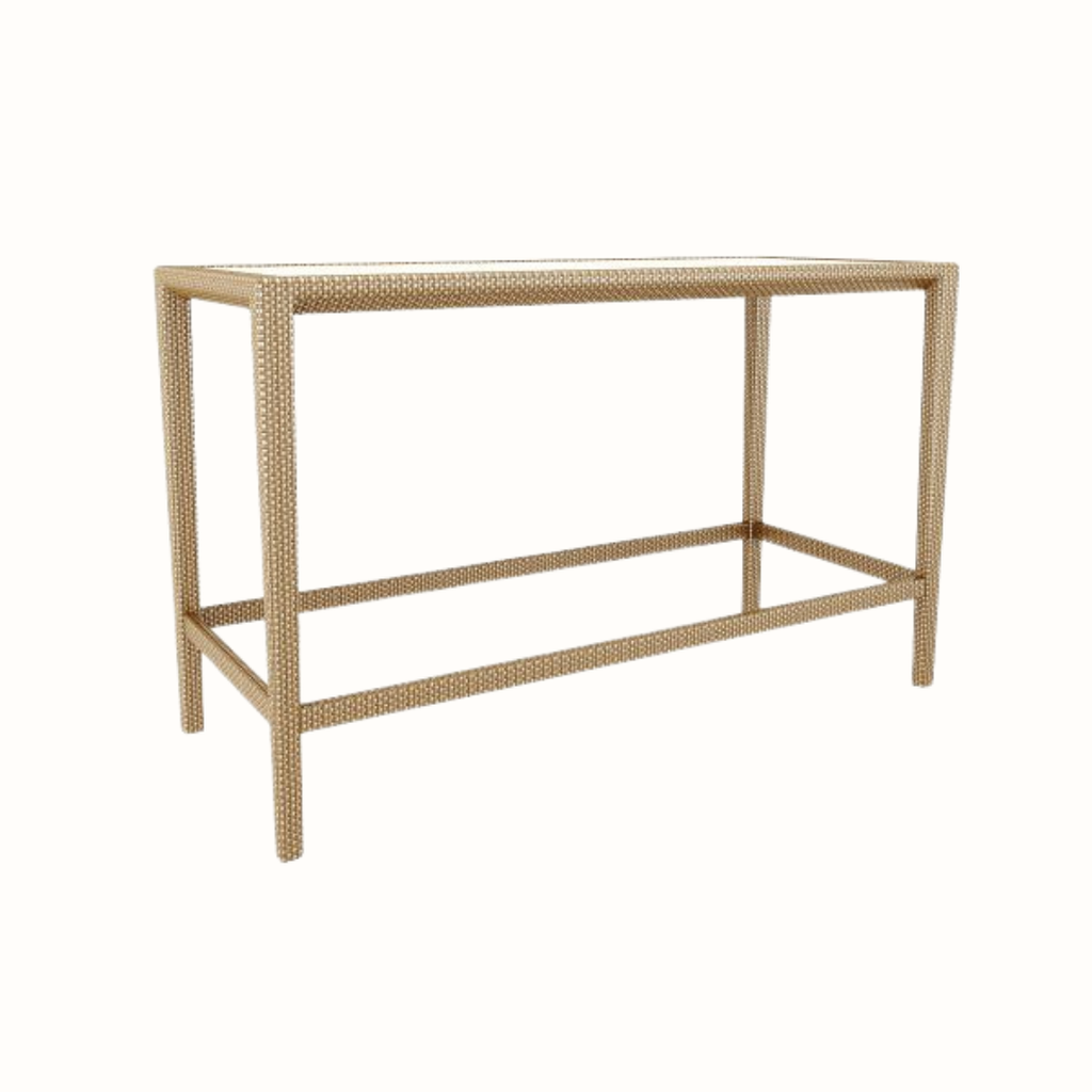 Glass-Top Bar Table 180x75 cm