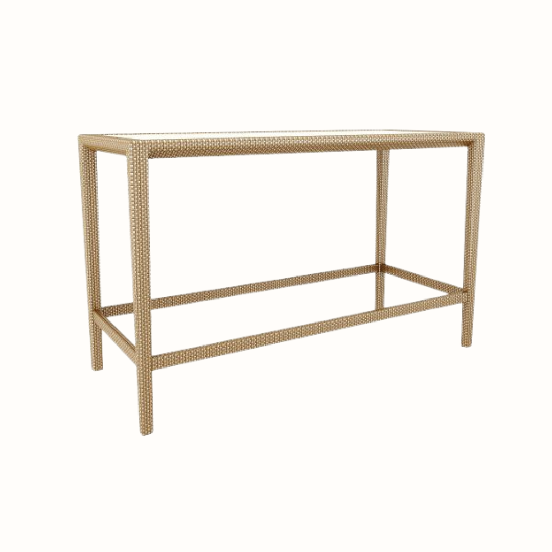 Glass-Top Bar Table 180x75 cm