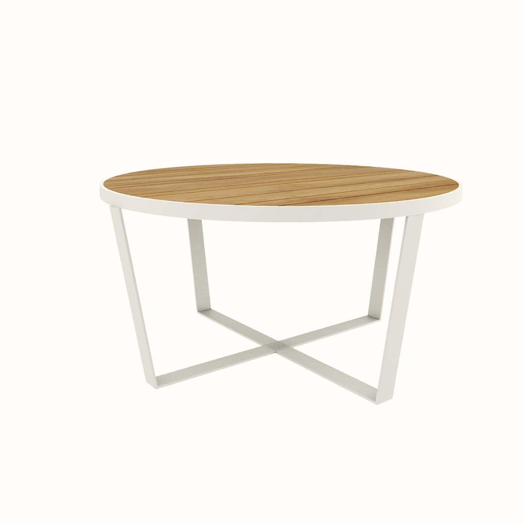 90 cm round teak coffee table