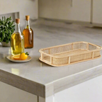 Multipurpose Tray | Snack Shack Splendor with Rattan Handles