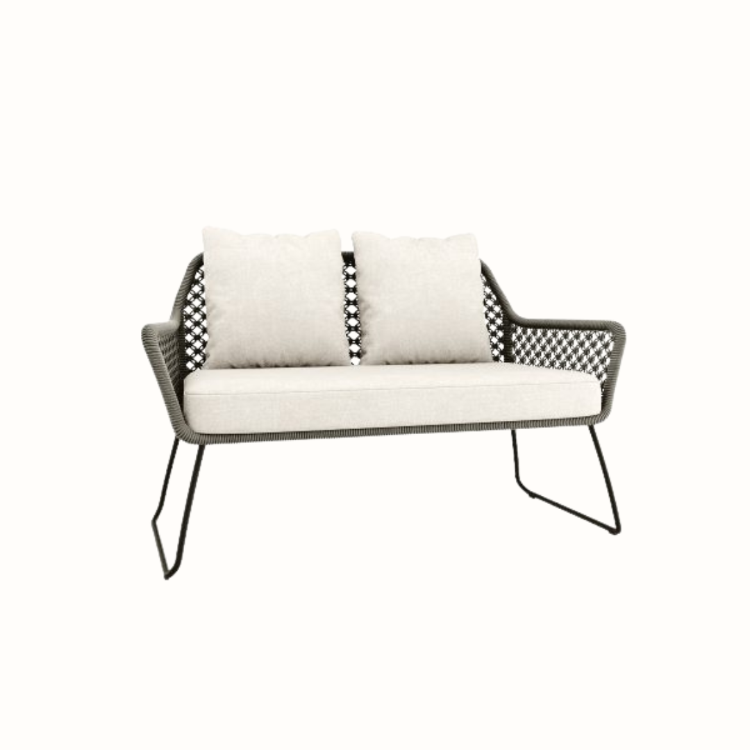 Contemporary Double Sofa with Cushion Se