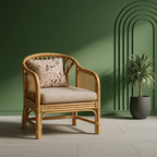 Modern Chair with Low Rise Rattan Design for Indoors