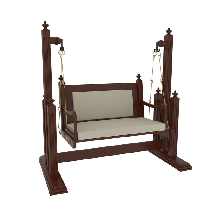 Dark Glorious Finished Handmade Wooden Heritage Swing