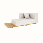 Left-Arm Double Seat with Single Back and Cushions