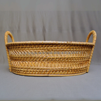 Drift Stash - Oval Rattan Basket with Dual Loop Handles