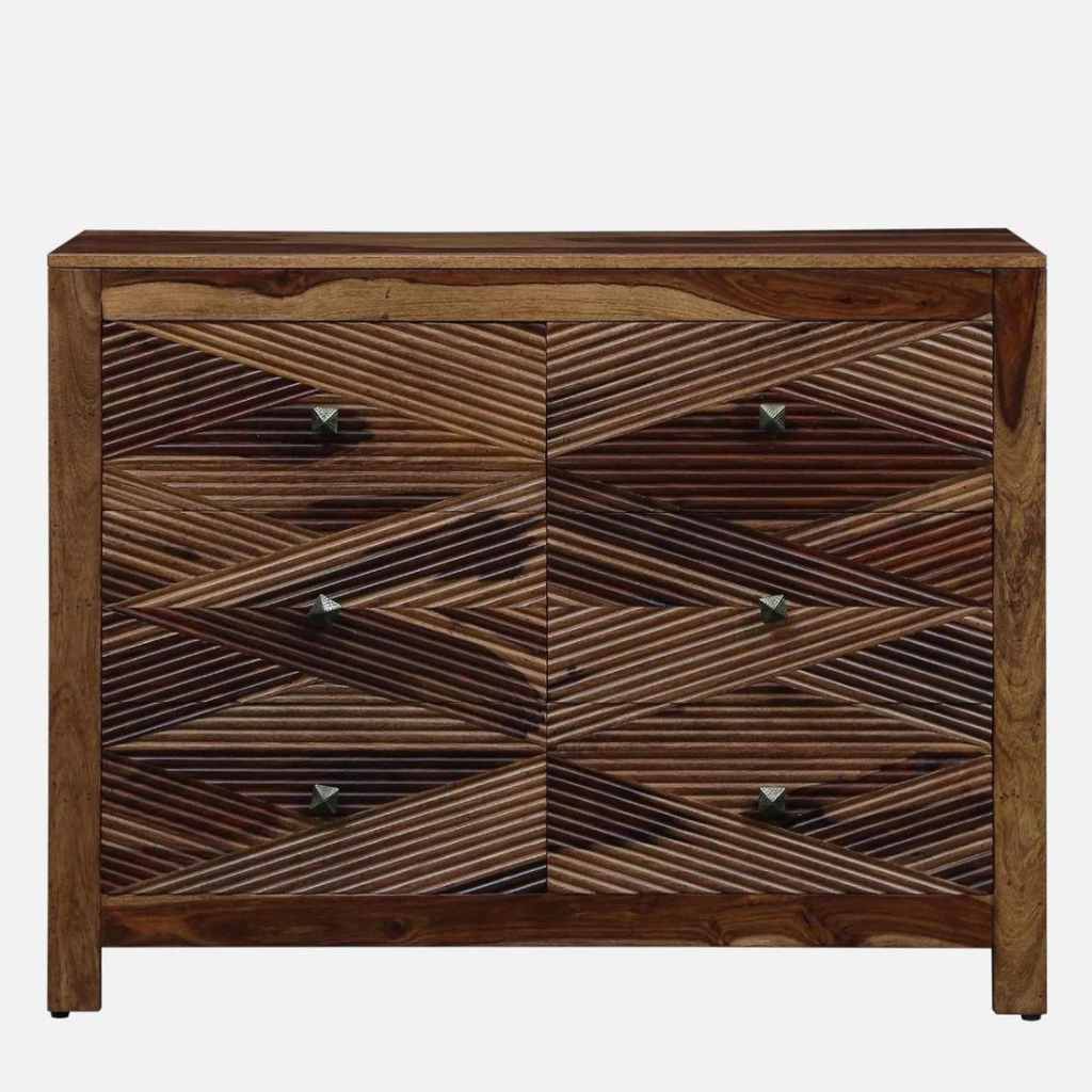 Rustic Allure Sheesham Wood Chest of Drawers