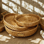 Earth Nest - Eco Nesting Rattan Trays for Modern Indian Homes (Set of 3)