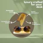 Spectacle Stand Bamboo Eyewear Holder | Modern Desk Organizer