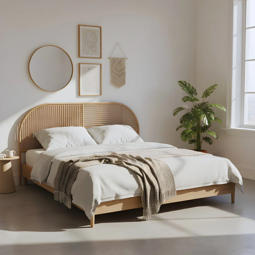 EastNest Ensemble Rattan Headboard - Natural Cane