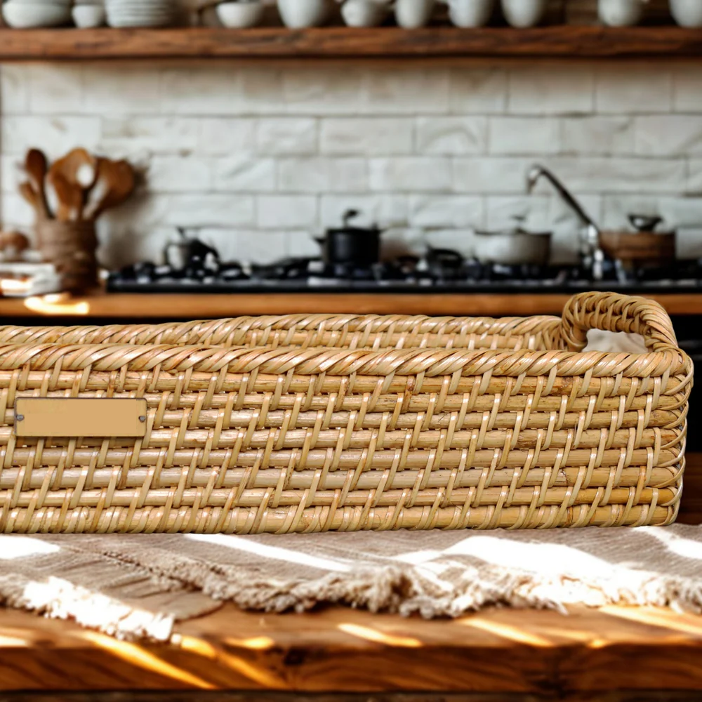 Aura Carry - Handwoven Rattan Tray