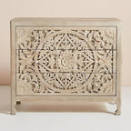 Premium Handcarved 3-Drawer Grey Chest of Drawer