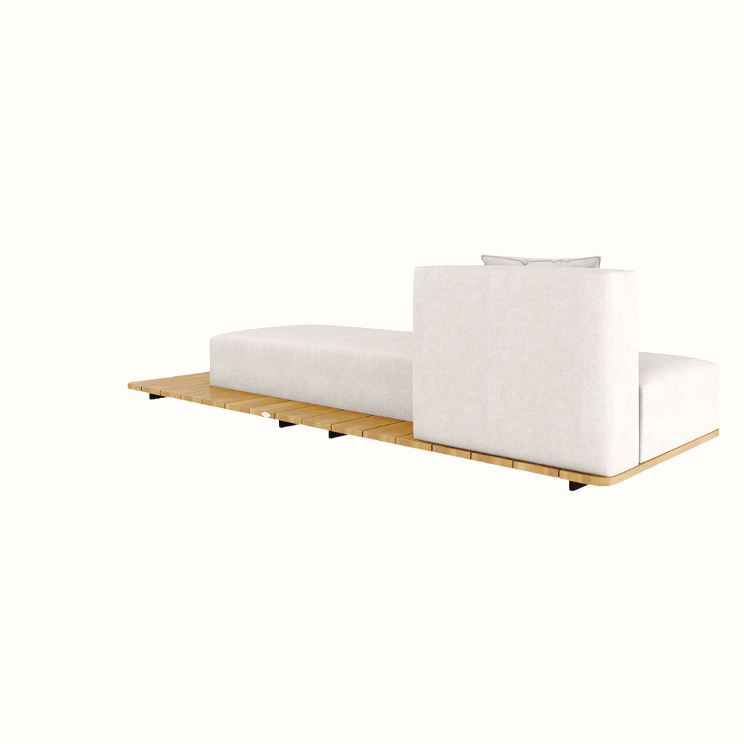 Right-Back Single Seat Sofa with Double Seat and Cushion