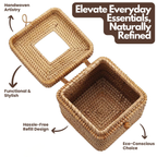 Tissue Box Treasure with Handwoven Rattan Lid