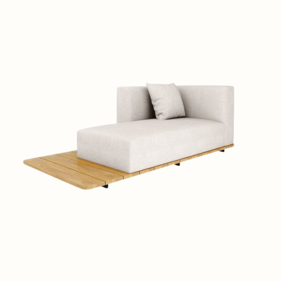 Left-Arm Double Seat with Single Back and Cushions