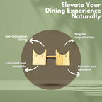 Cutlery Organizer EcoHaven Bamboo Stand Set for Dining Tables (Set of 4)