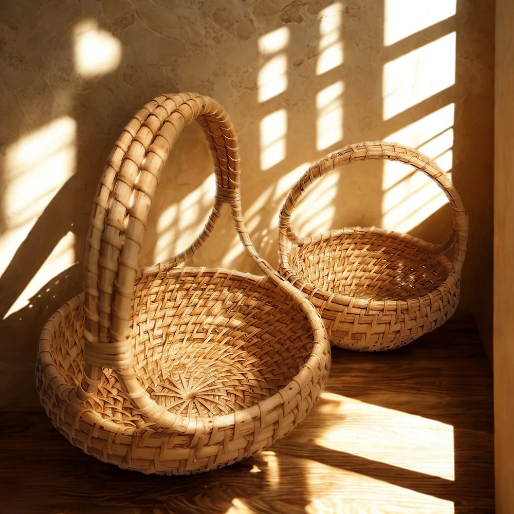 Fiesta - Handcrafted Rattan Basket with Handle