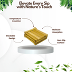 Coaster Set Mug Mount with Bamboo Stands for Homes (Set of 4)