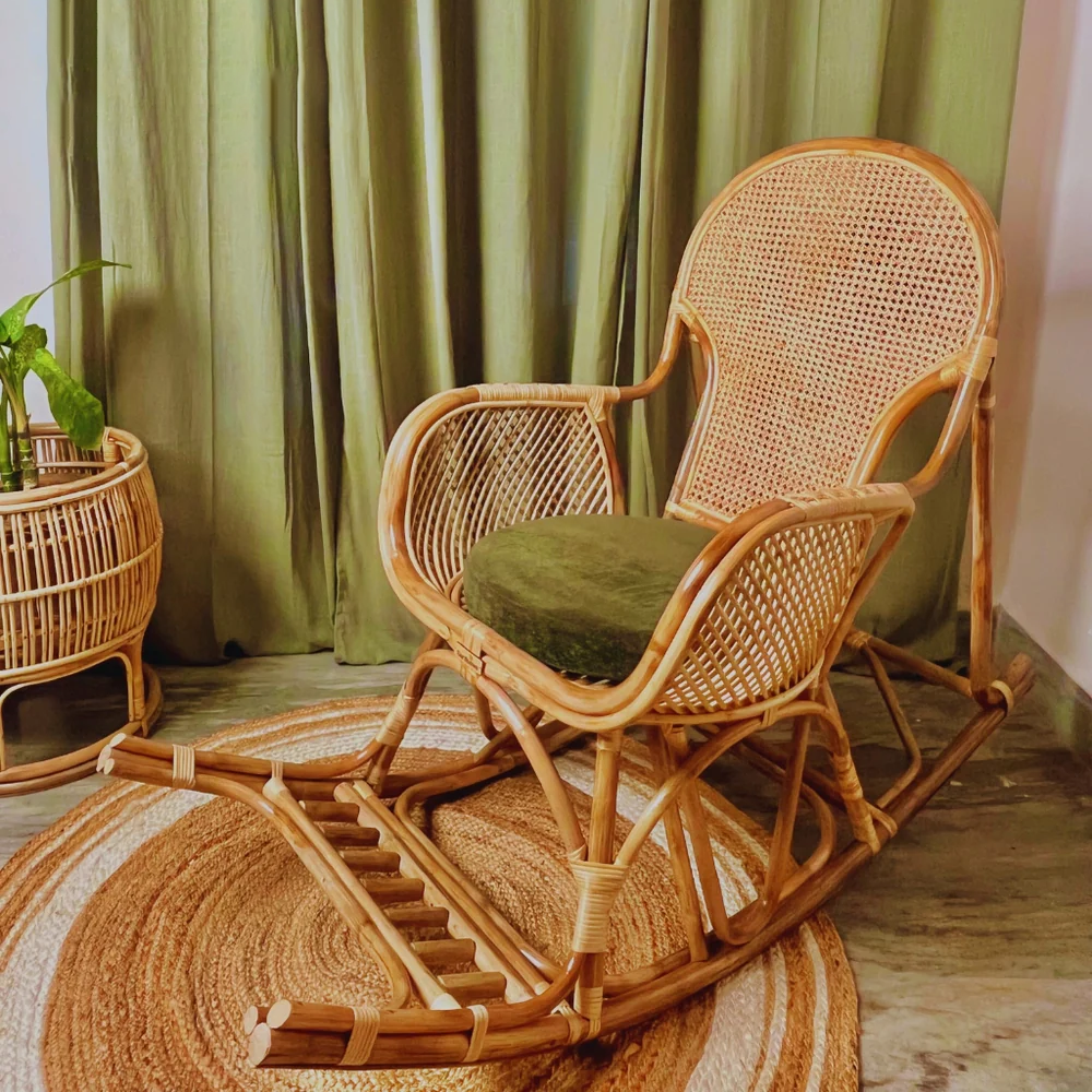 Rattan Rocking Chair | Dreamweave Handwoven Design for Indoors & Outdoors