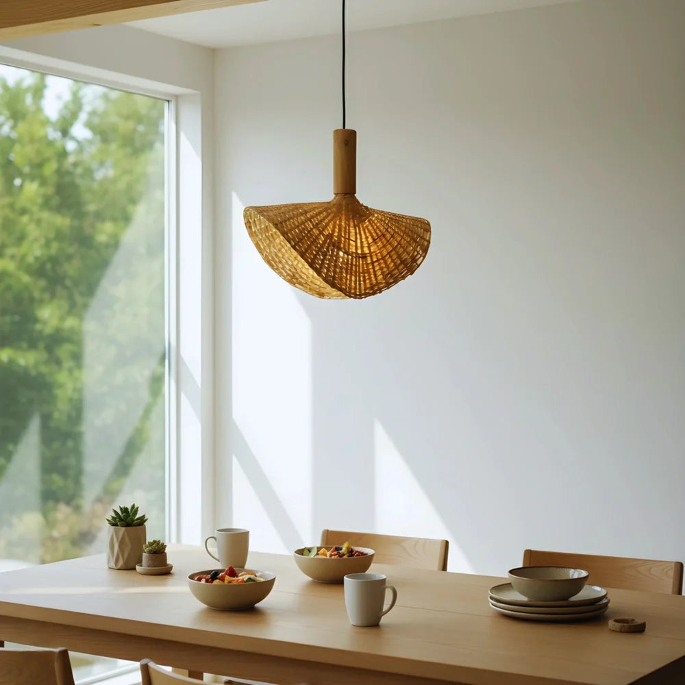 Japandi Dream Bamboo Hanging Lamp - Handwoven Pendant Light