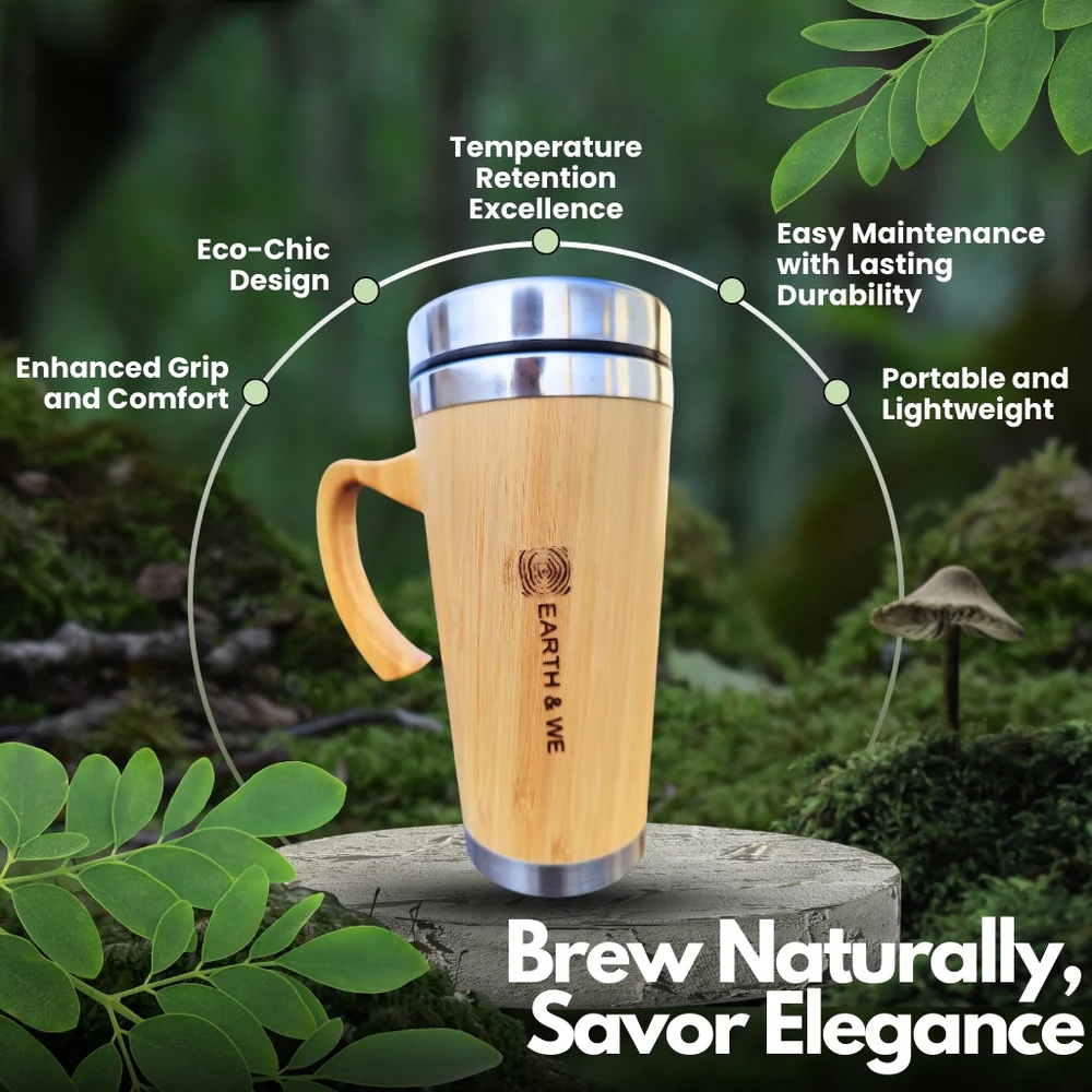 Bamboo Mug with Stainless Steel Interior | EcoSipper Travel Companion