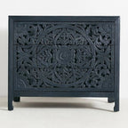 Premium Handcarved 3-Drawer Indigo Chest of Drawer
