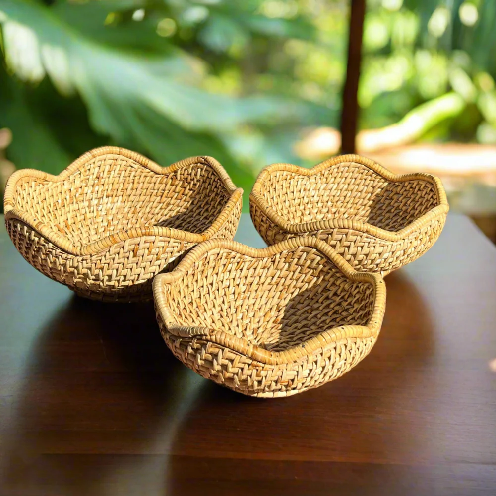 Trio Wicker - Natural Rattan Basket Set (Set of 3)