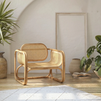 Lounge Chair with Whimsical Rattan Weave for Stylish Comfort