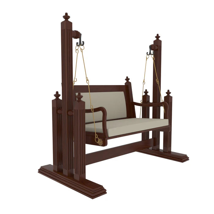 Dark Glorious Finished Handmade Wooden Heritage Swing