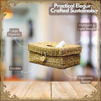 Tissue Box with EcoLoom Handwoven Water Hyacinth Design